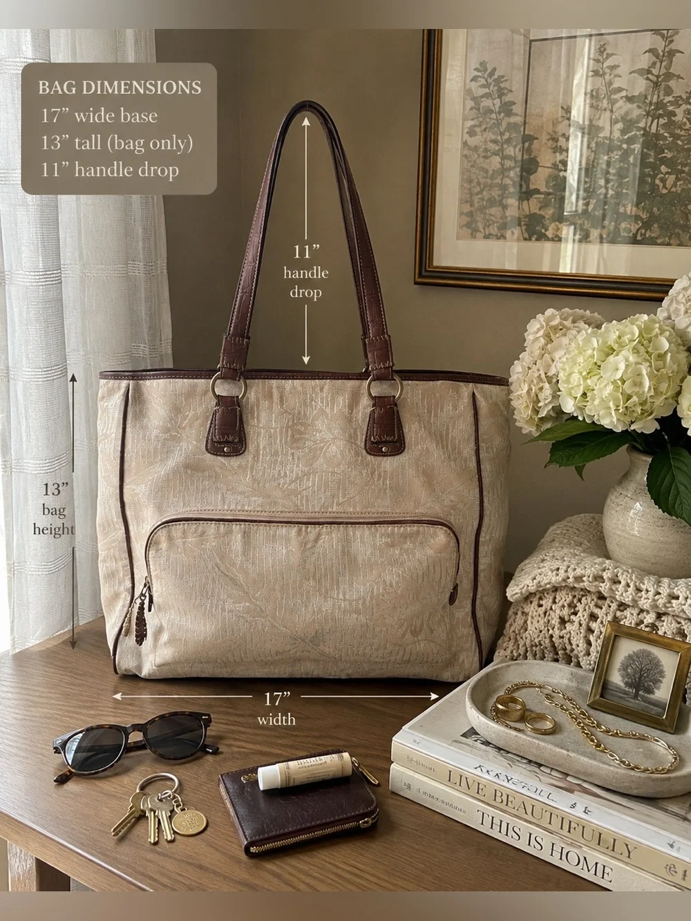 Vintage Liz Claiborne Jacquard Tote Bag